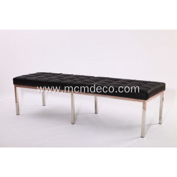 Knoll black leather bench